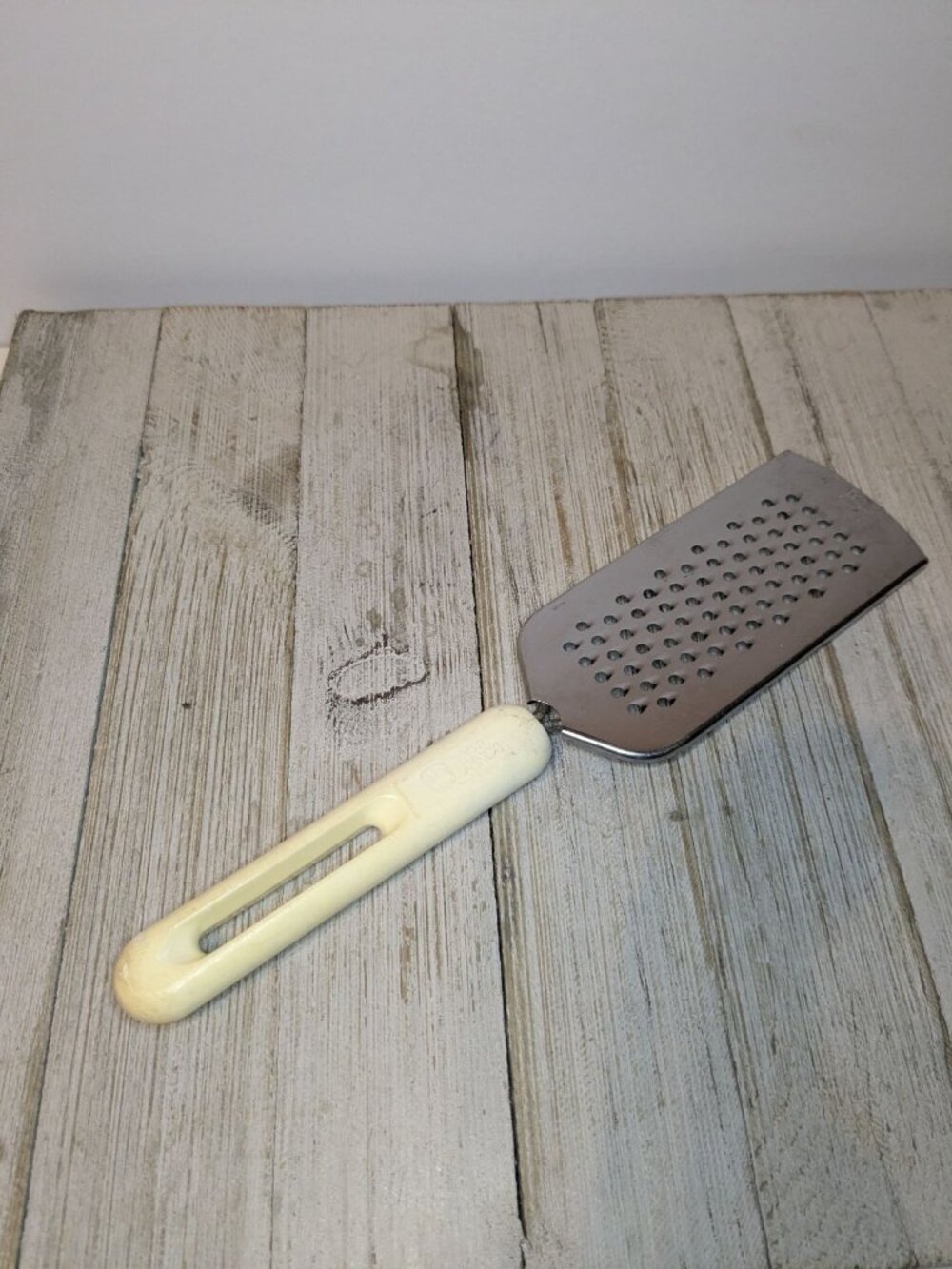 Bonny Grater Zester Cheese Garlic Stainless Steel Hand Held Tan handle